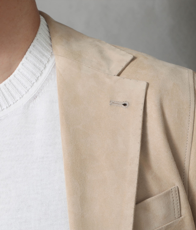 GANNI ベージュ レザーシャツジャケット Tiger's Eye Camel 3/4 Sleeve Blazer | GANNI (Global)