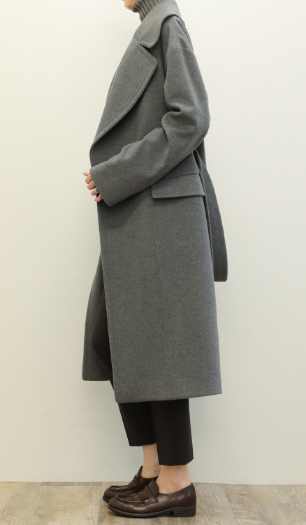 LA5290 ESCADA エスカーダ ファー付きロングコート グレー 36 LA5290 ESCADA エスカーダ ファー付きロングコート グレー 36