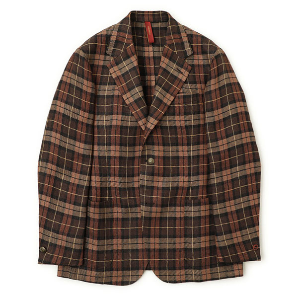 ERNESTO エルネスト メンズ ジャケット シングル 2B リネン チェック  
