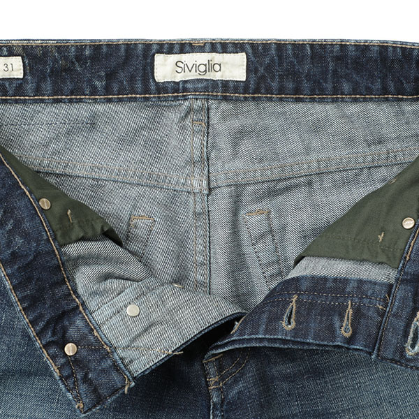 Siviglia Org シヴィリア メンズ ウォッシュ デニム Denim キャロットフィット テーパード Nq10 D0056 700 ブルー Siviglia 菅原靴店