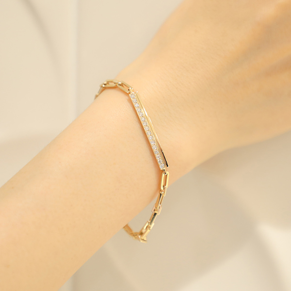 Pernoi ペルノイ ブレスレット プレート チェーンデザイン 10金 K10  