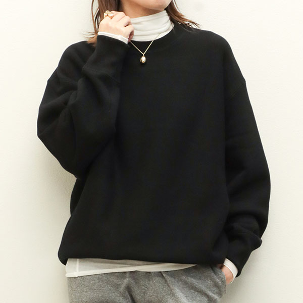 marmors マルモア レディース スウェット ニット 長袖 丸首 クルーネック コットン 裏起毛 loose sweat pullover 0223309054