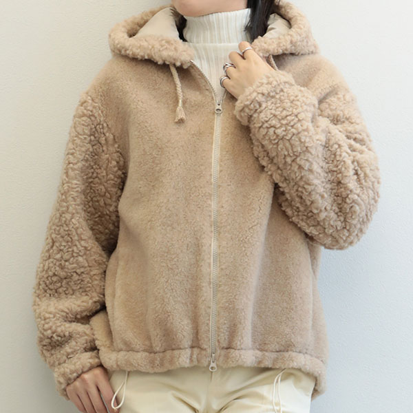 Lisa Conte リサコンテ レディース パーカー キャメル シルク ジップアップ ダブルジップ フーデット Lcw245b Butter Butter Cream キャメル Lisa Conte 菅原靴店