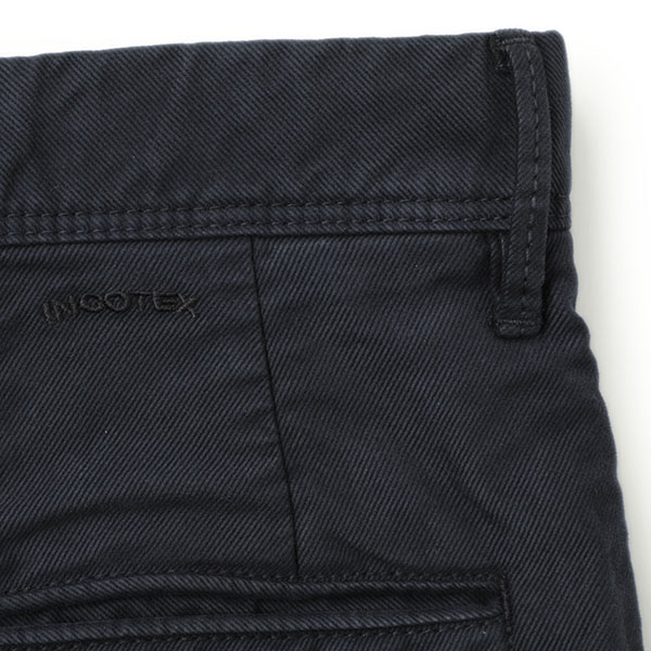 INCOTEX インコテックス パンツ コットン リサイクル ウォッシュド SLIM FIT SLACKS 製品染め ストレッチ 17S100  4611D 825/ネイビー｜INCOTEX｜菅原靴店