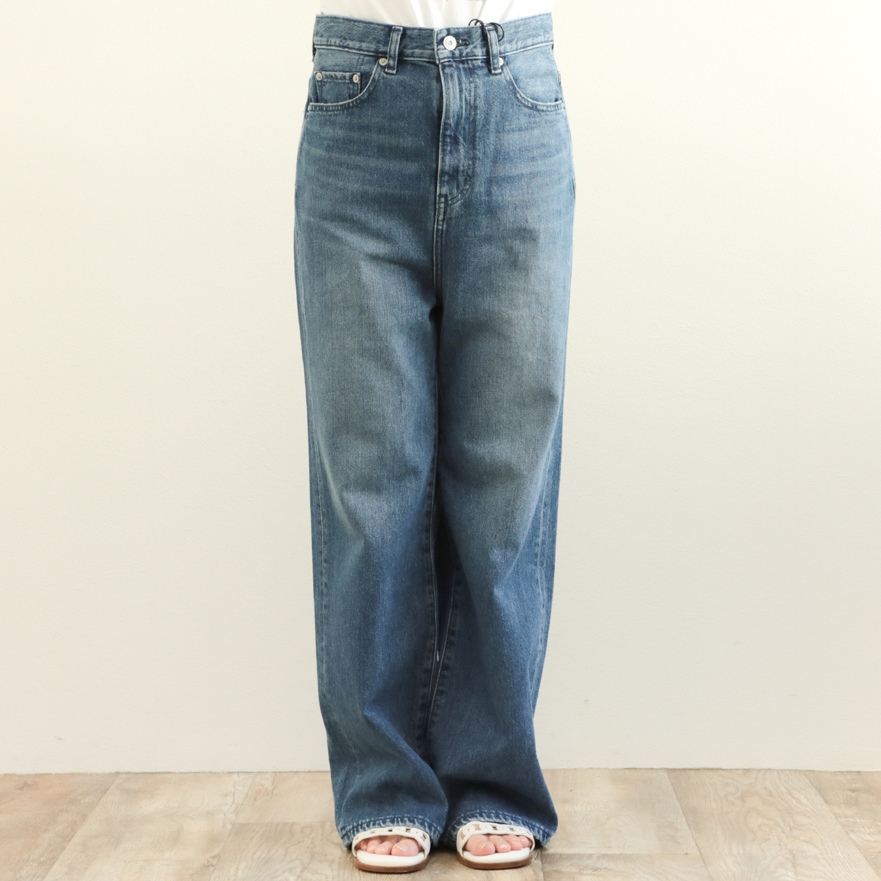 woadblue ウォードブルー レディース デニム ストレート ウォッシュド