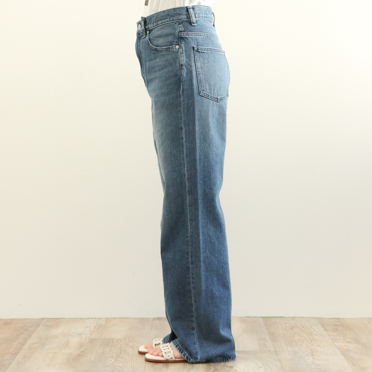 woadblue ウォードブルー レディース デニム ストレート ウォッシュド