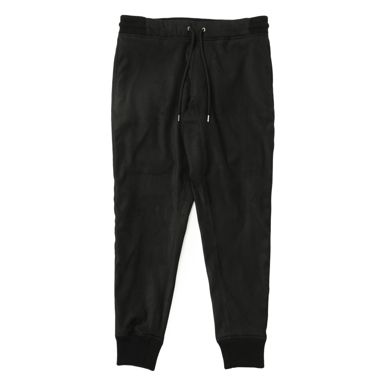 1PIU1UGUALE3 SPORT リブパンツ　テーパードパンツ　ブラック 1PIU1UGUALE3 SPORT リブパンツ テーパードパンツ ブラック