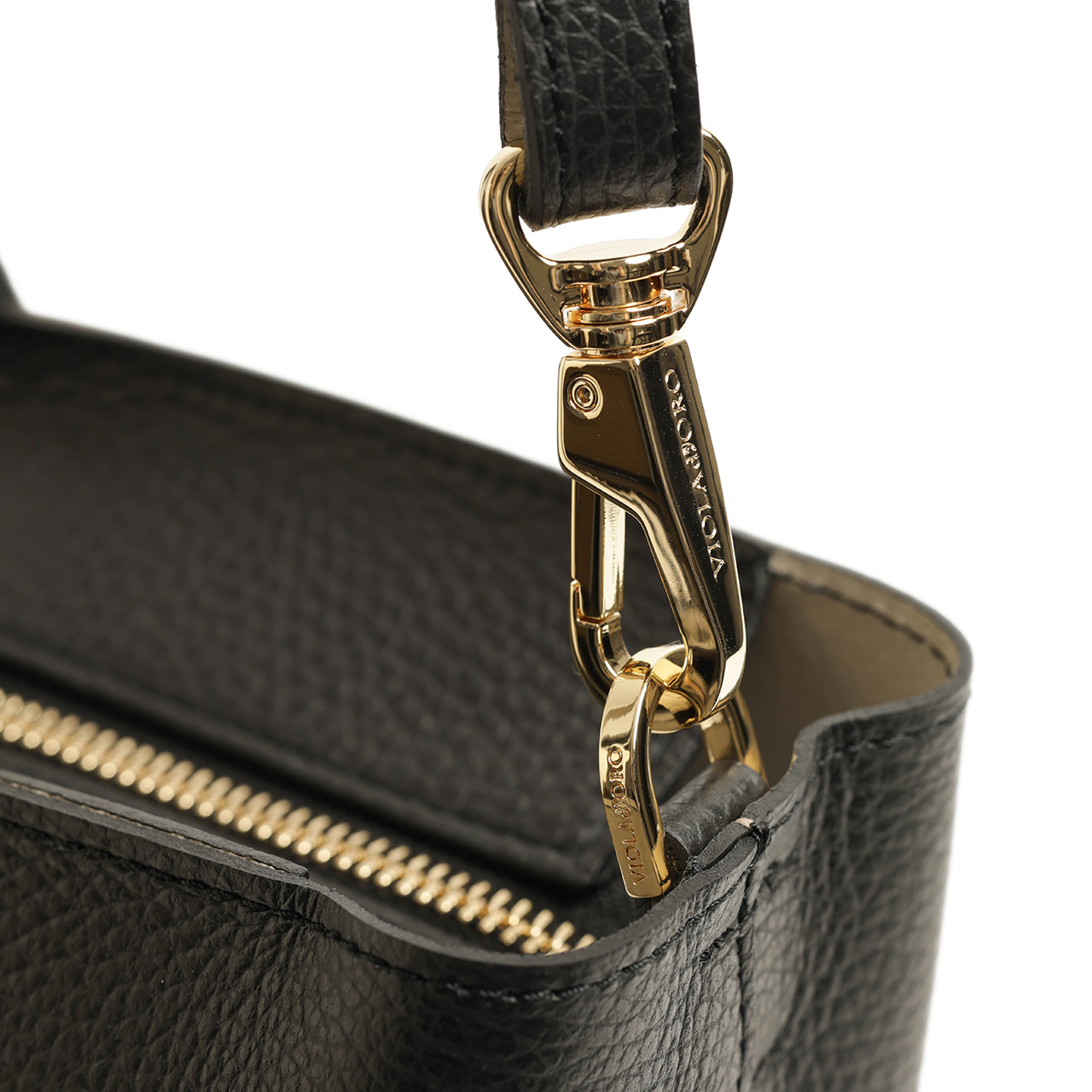 【極美品】ヴィオラドーロ ハンドバッグ レザー ゴールド金具 2way ブラック VIOLAd'ORO（ヴィオラドーロ） 【ブランドポーチ付】 [2025年4月24日