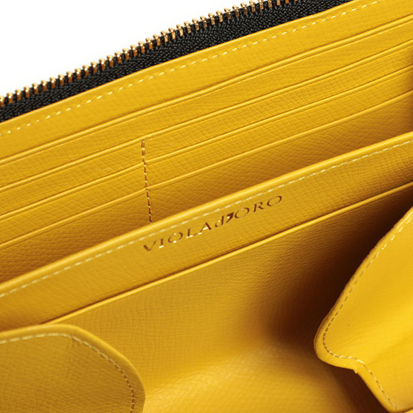 VIOLAd'ORO ヴィオラドーロ 長財布 ウォレット L字ファスナー レザー