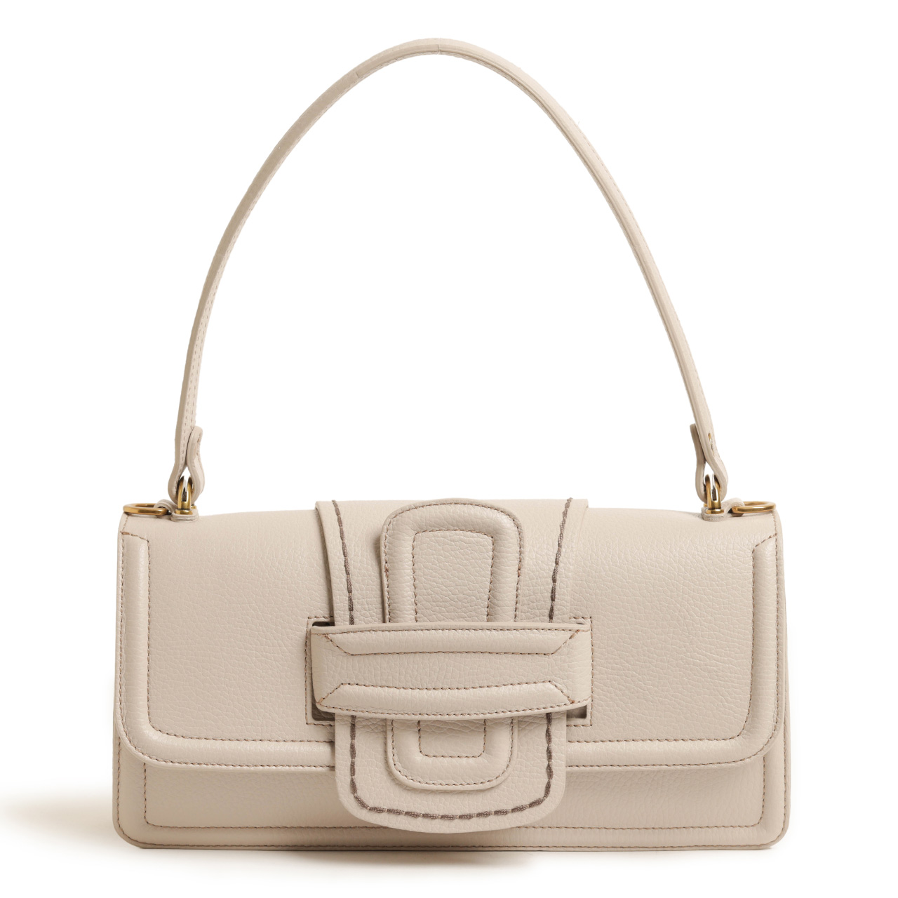 VISONA ヴィソナ ハンド ショルダー バッグ レザー シボ革 フラップ