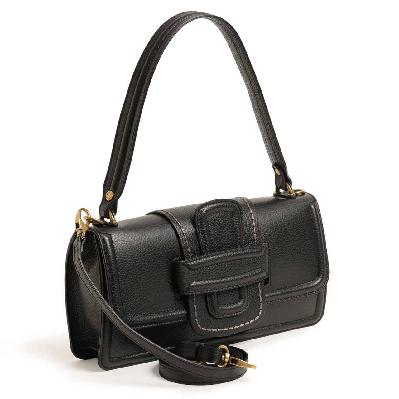 VISONA ヴィソナ ハンド ショルダー バッグ レザー シボ革 フラップ