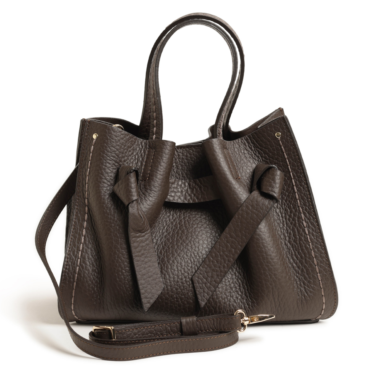 VISONA ヴィソナ ハンド ショルダー バッグ レザー シボ革 2WAY