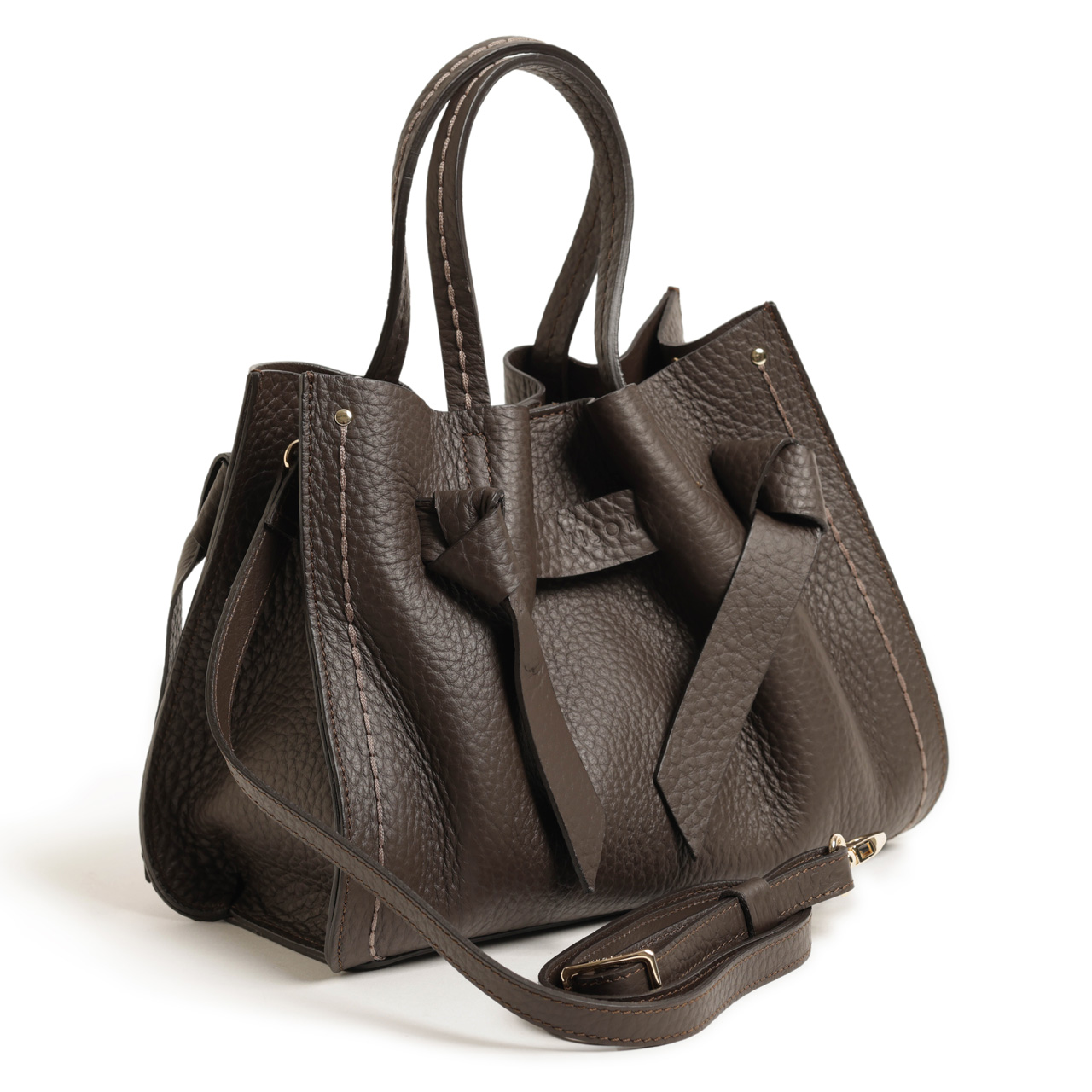 VISONA ヴィソナ ハンド ショルダー バッグ レザー シボ革 2WAY 24730