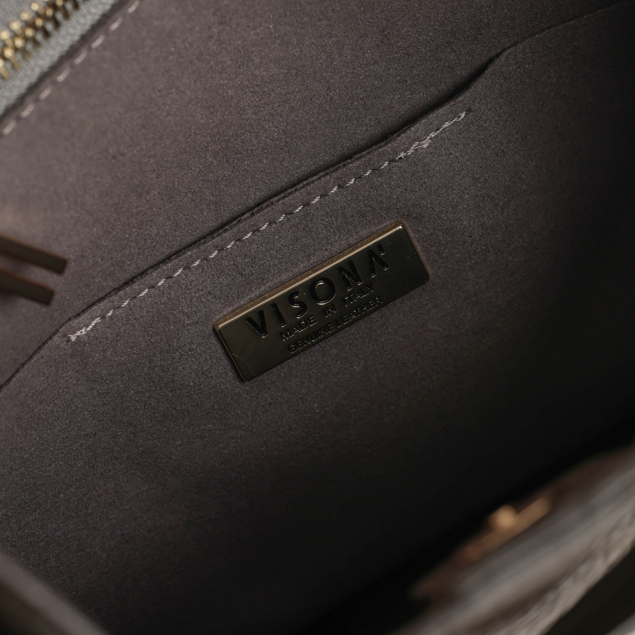 VISONA ヴィソナ ハンド ショルダー バッグ レザー シボ革 2WAY 24730