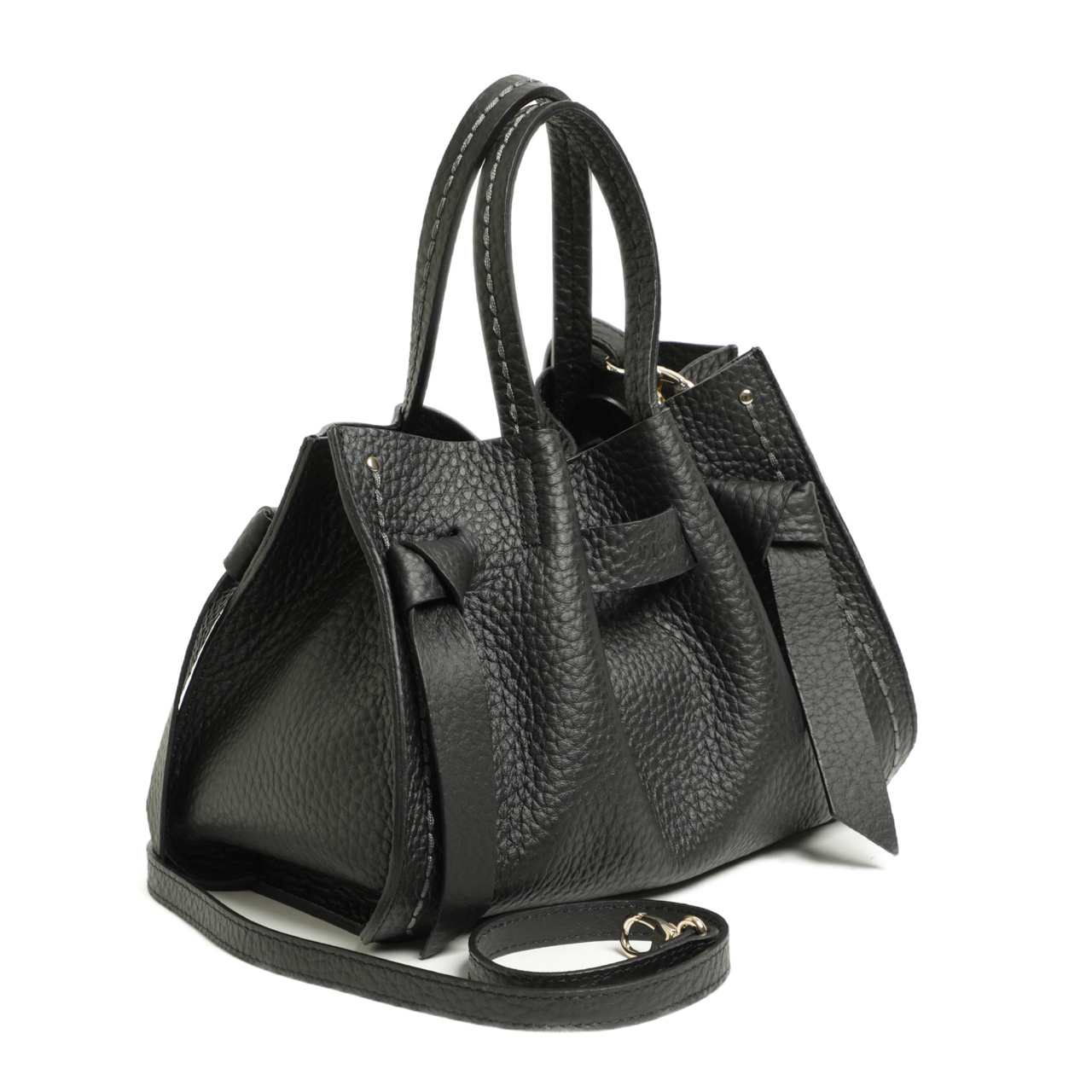VISONA ヴィソナ ハンド ショルダー バッグ レザー シボ革 2WAY