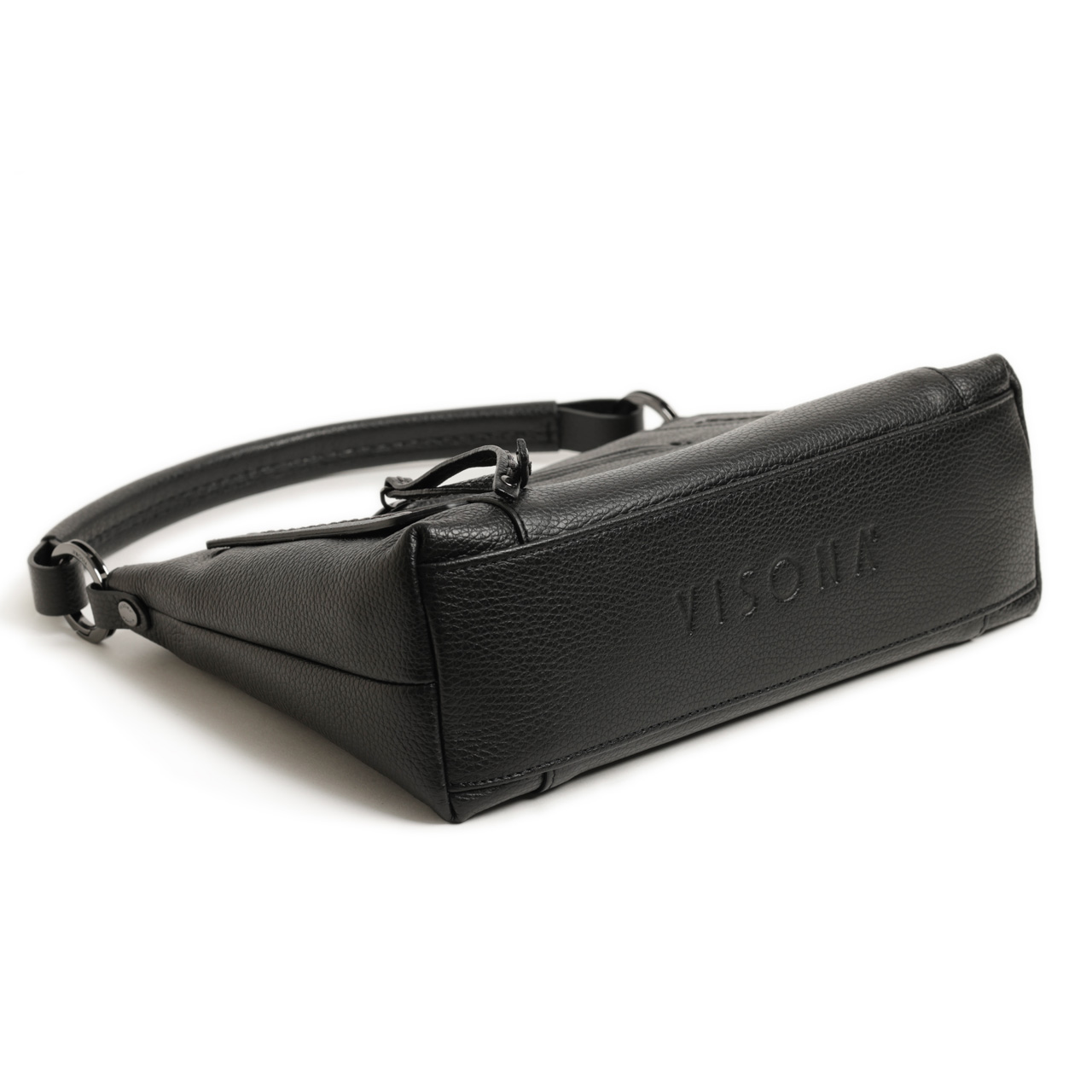 VISONA ヴィソナ ハンド ショルダー バッグ レザー シボ革 フラップ