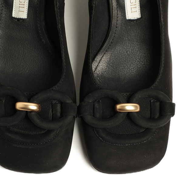 セリ－ヌ　パンプス　ヒ－ル　黒 VITTORIO VIRGILI ヴィットリオヴィルジリ パンプス スクエアトゥ