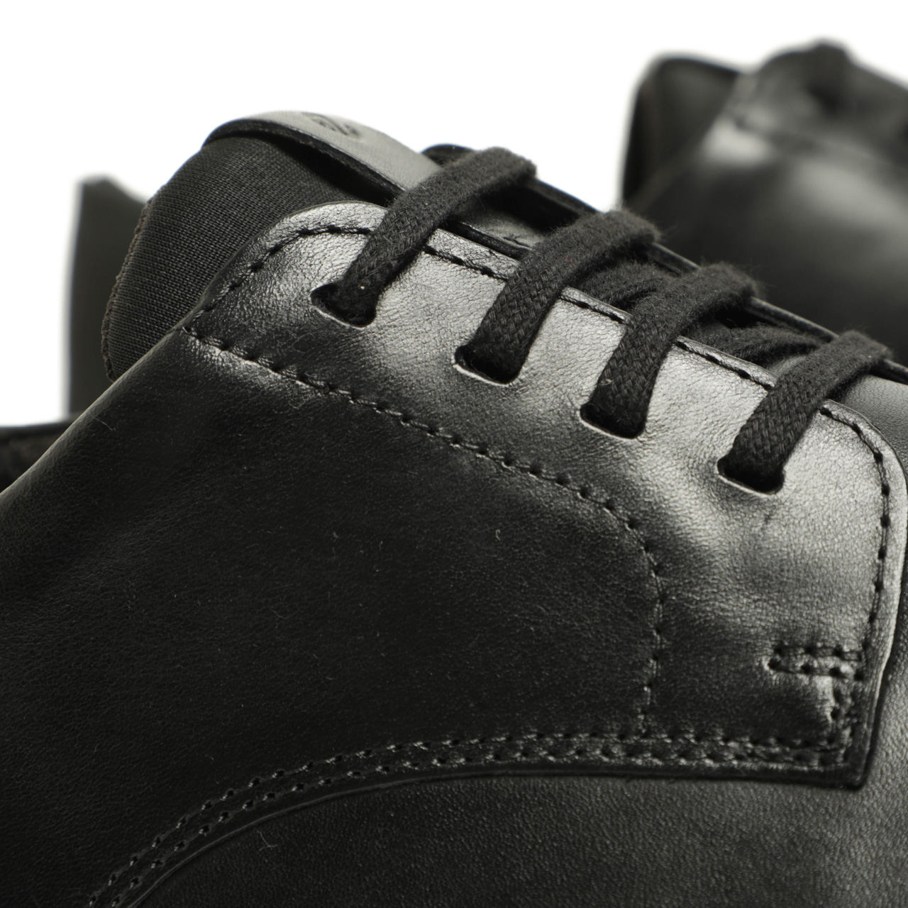 美品 ecco レースアップシューズ （23㌢） レザー ブラック エコー ECCO Nouvelle ウィメンズ レザーレースアップシューズ | ブラック