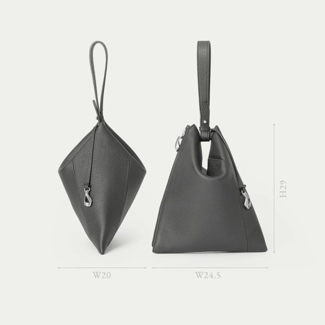ETiAM エティアム バック ハンド トライアングルポーチ レザー