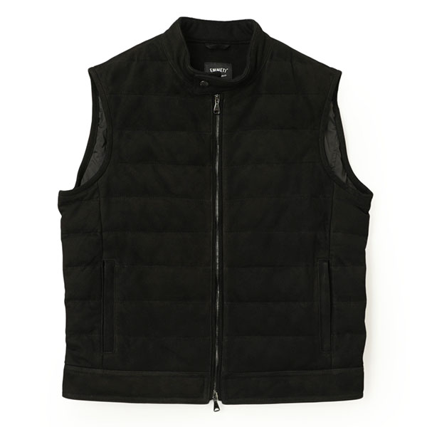 EMMETI エンメティ ユリ ダウンベスト シングル ダブルジップ ゴールド シルバー JURI D.VEST NERO/ブラック｜EMMETI ｜菅原靴店