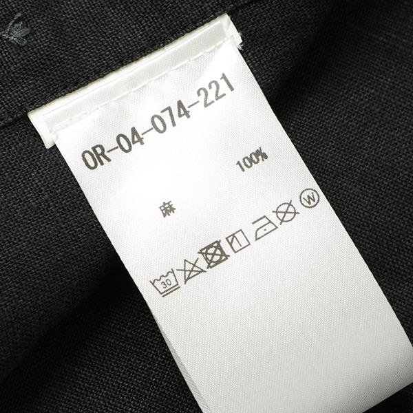 オリアン　ブラックリネンシャツ M 長袖バンドカラー　新品価格35200円 ORIAN Vintage オリアン ヴィンテージ メンズ シャツ 長袖