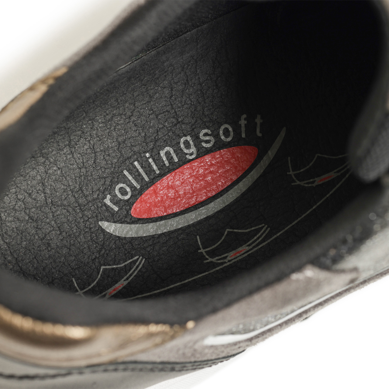 Gabor ガボール 76878 スニーカー ローカット 厚底 レザー スエード