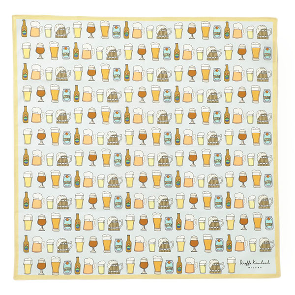 Kinloch キンロック ハンカチ コットン 総柄 HANDKERCHIRF ビール BEER