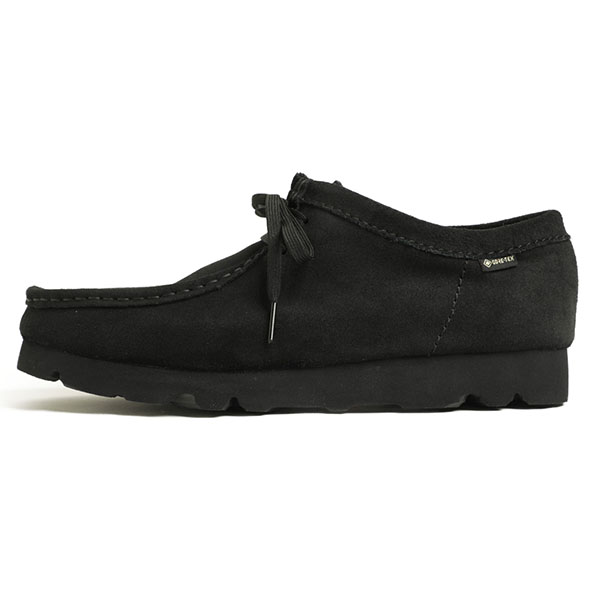 Clarks クラークス Wallabee GTX ワラビー メンズ ゴアテックス スエード ラバーソール 防水 26149449 ローカット  レースアップ Vibramソール ブラック｜Clarks｜菅原靴店