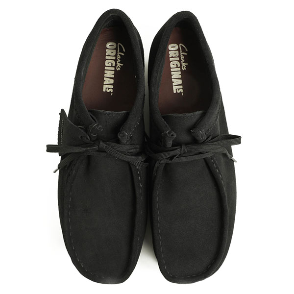 Clarks クラークス Wallabee GTX ワラビー レディース ゴアテックス スエード ラバーソール 防水 26149449 ローカット  レースアップ Vibramソール BLACK ブラック BLACK/ブラック｜Clarks｜菅原靴店