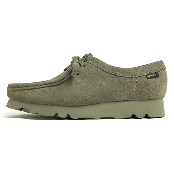 Clarks クラークス Wallabee GTX ワラビー レディース ゴアテックス スエード ラバーソール 防水 26149449 ローカット  レースアップ Vibramソール BLACK ブラック KHAKI/カーキ｜Clarks｜菅原靴店