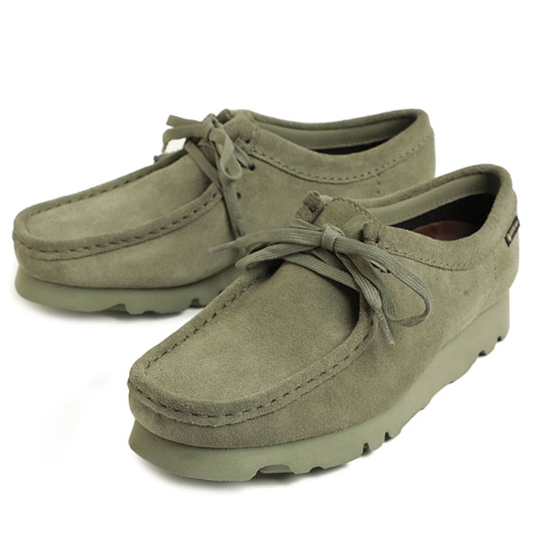 Clarks クラークス Wallabee GTX ワラビー レディース ゴアテックス スエード ラバーソール 防水 26149449 ローカット  レースアップ Vibramソール BLACK ブラック KHAKI/カーキ｜Clarks｜菅原靴店