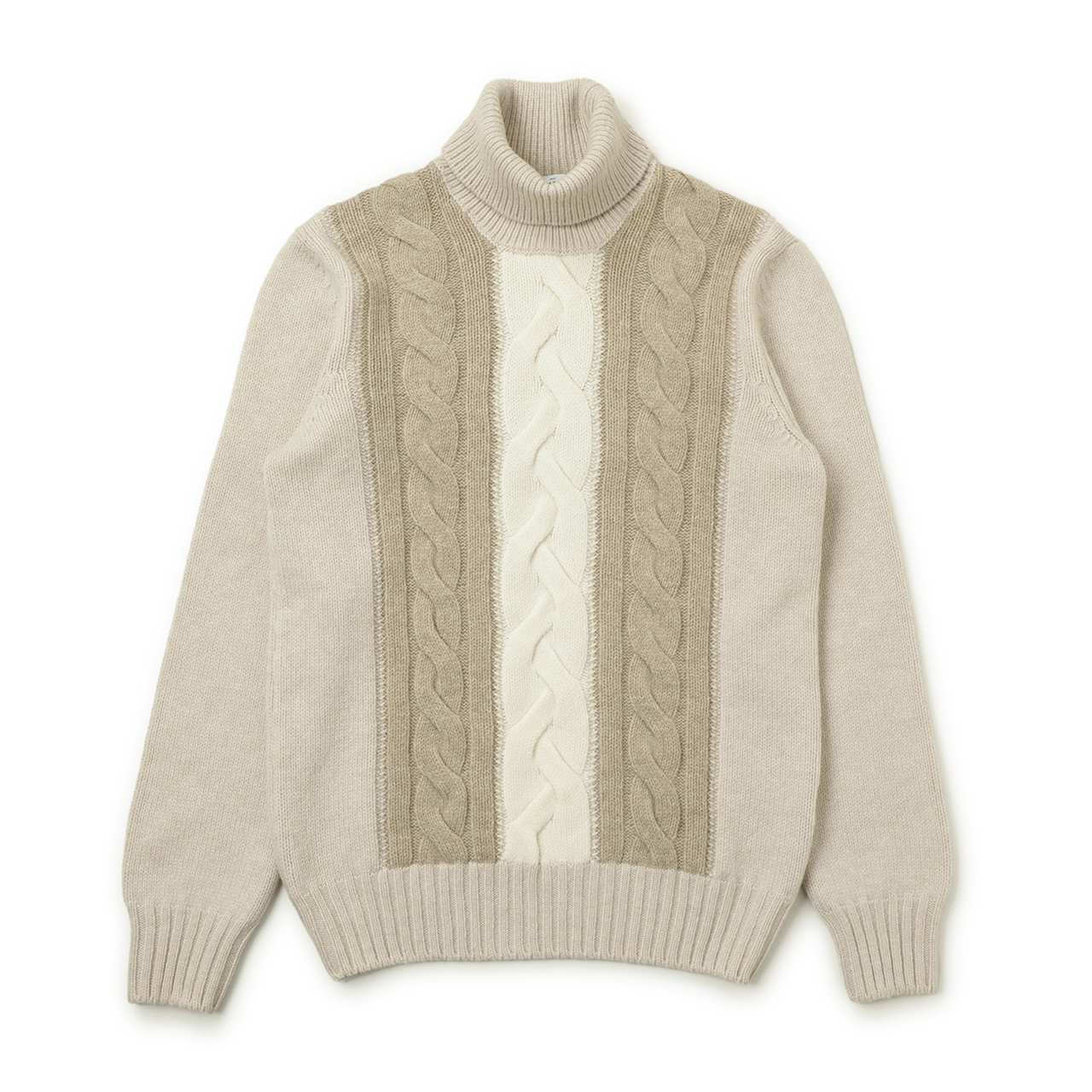 Gran Sasso ベージュ ハイネックニット Gran Sasso グランサッソ ニット タートルネック ミドルゲージ