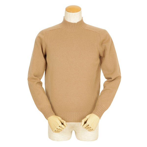 GRAN SASSO✨モックネックニット 48 ハイゲージ オレンジ ウール GRAN