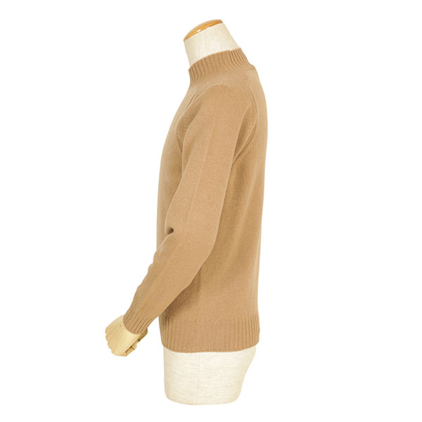 グランサッソ ニット セーター モックネック ベージュ ウール イタリア製 M GRANSASSO (グランサッソ) ウール モックネック 長袖 ニット