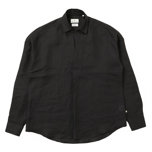 COLONY CLOTHING コロニークロージング プールサイドシャツ レギュラーカラー Albini社製リネン CC2401-SH02-01  BLACK/ブラック｜COLONY CLOTHING｜菅原靴店