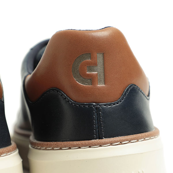 COLE HAAN コールハーン スニーカー メンズ シューズ レザー ローカット レースアップ グランドプロ トップスピン GRANDPRO  TOPSPIN C37158(ネイビー/ブラウン)｜COLE HAAN｜菅原靴店