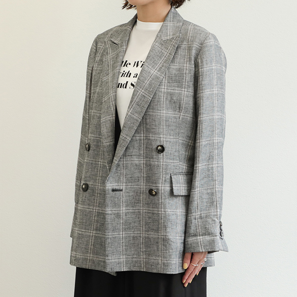 SACRA サクラ レディース ジャケット テーラード ダブル LINEN COTTON