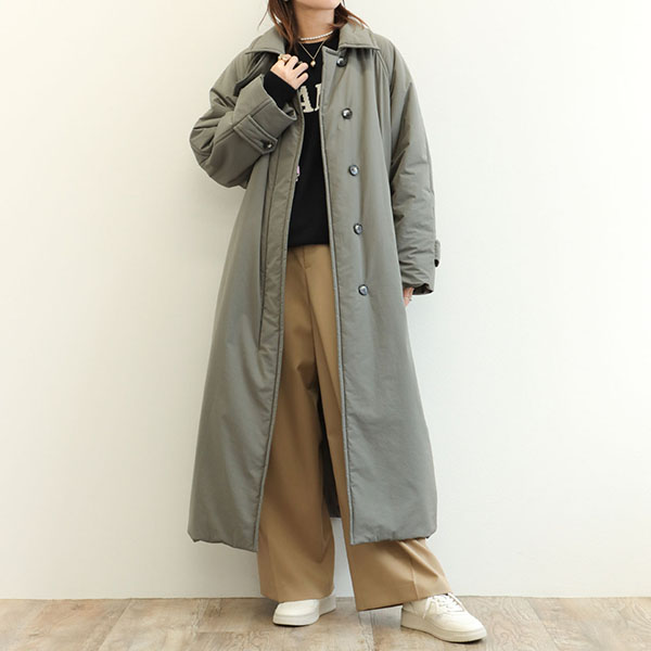 SACRA サクラ レディース コート ロング ステンカラー パディング タフタ ポリエステル コットン ナイロン PADDING TAFFETA COAT 124600011