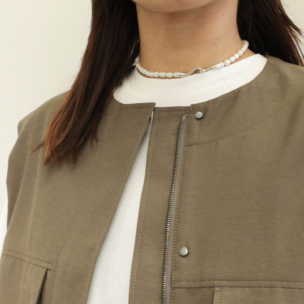 値下げ⭐︎未使用サクラSACRA カーキ ウールジレ ベスト 38定価51700円 SACRA サクラ レディース ベスト ジレ ポリエステル コットン