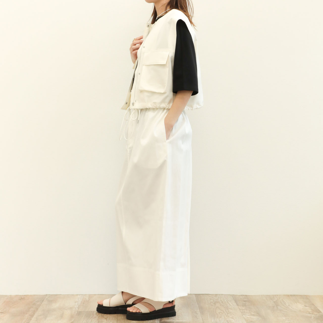 SACRA サクラ レディース ベスト ジレ ポリエステル コットン