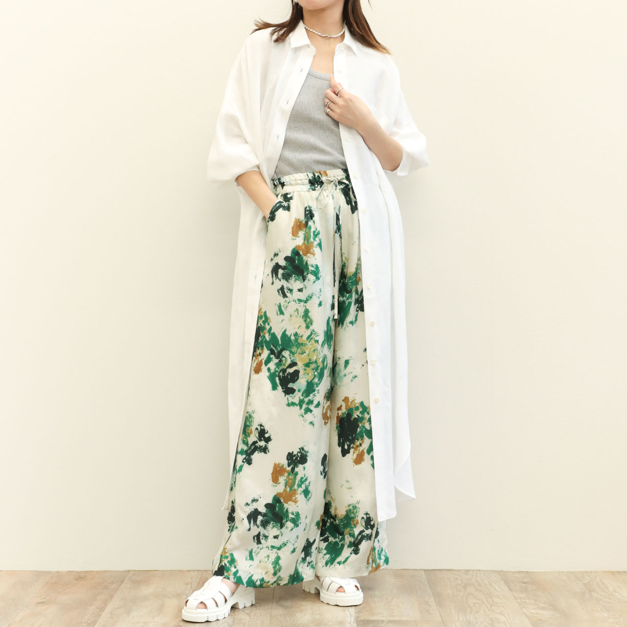SACRA サクラ レディース ワンピース ロング丈 長袖 リネン