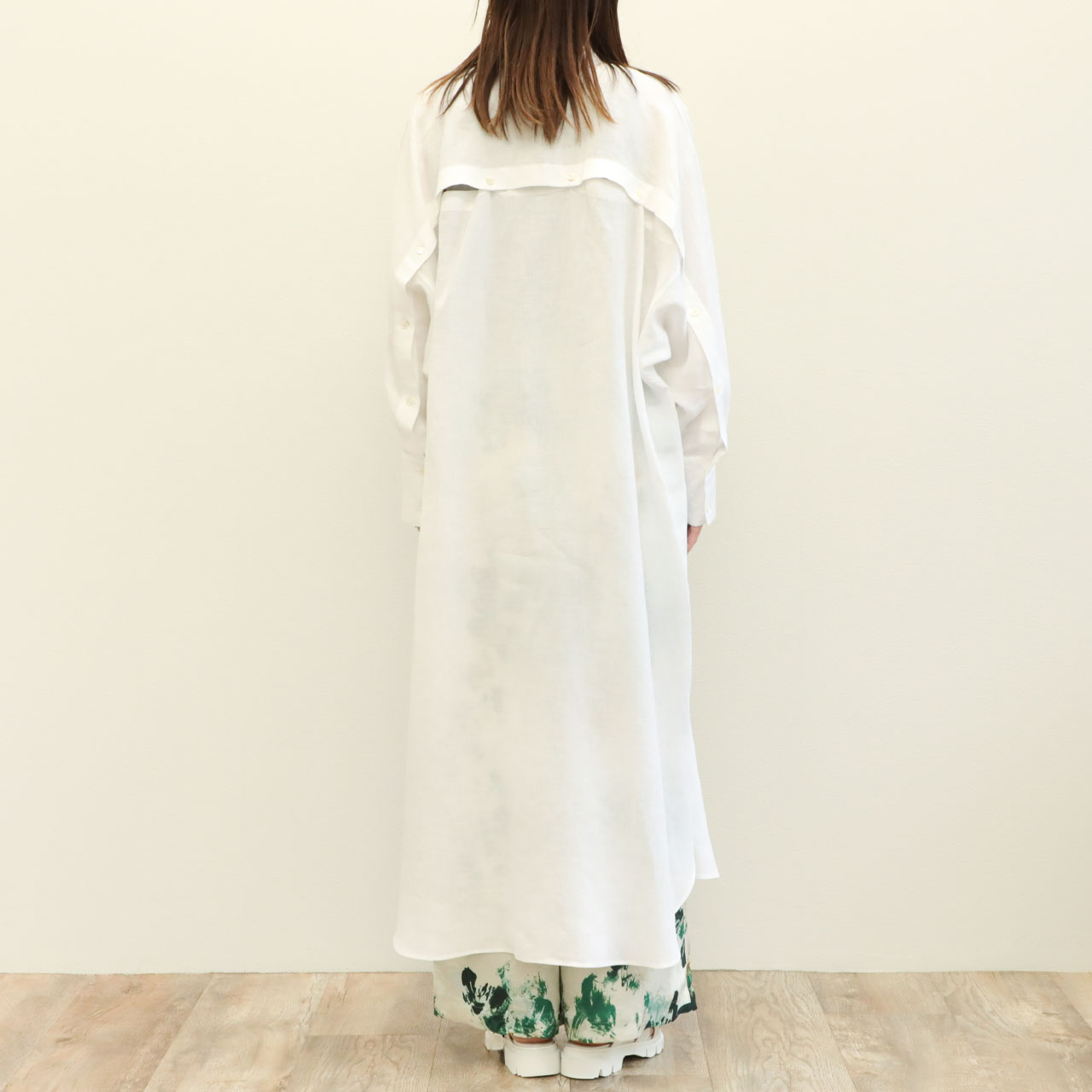 SACRA サクラ レディース ワンピース ロング丈 長袖 リネン