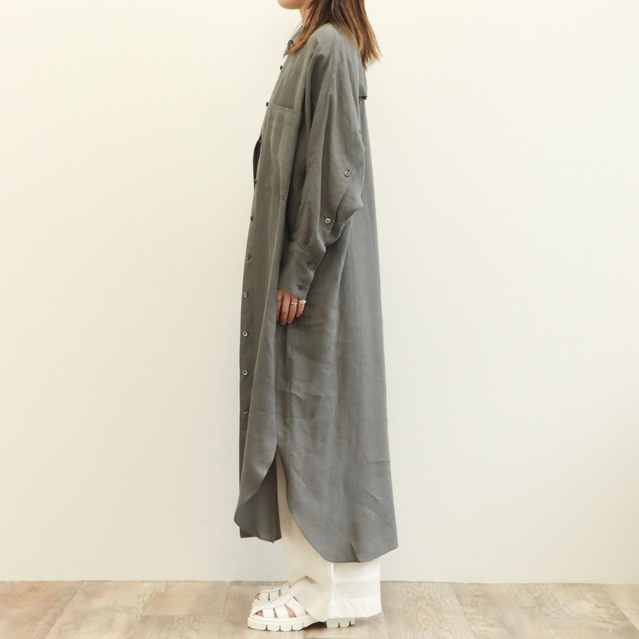 SACRA サクラ レディース ワンピース ロング丈 長袖 リネン
