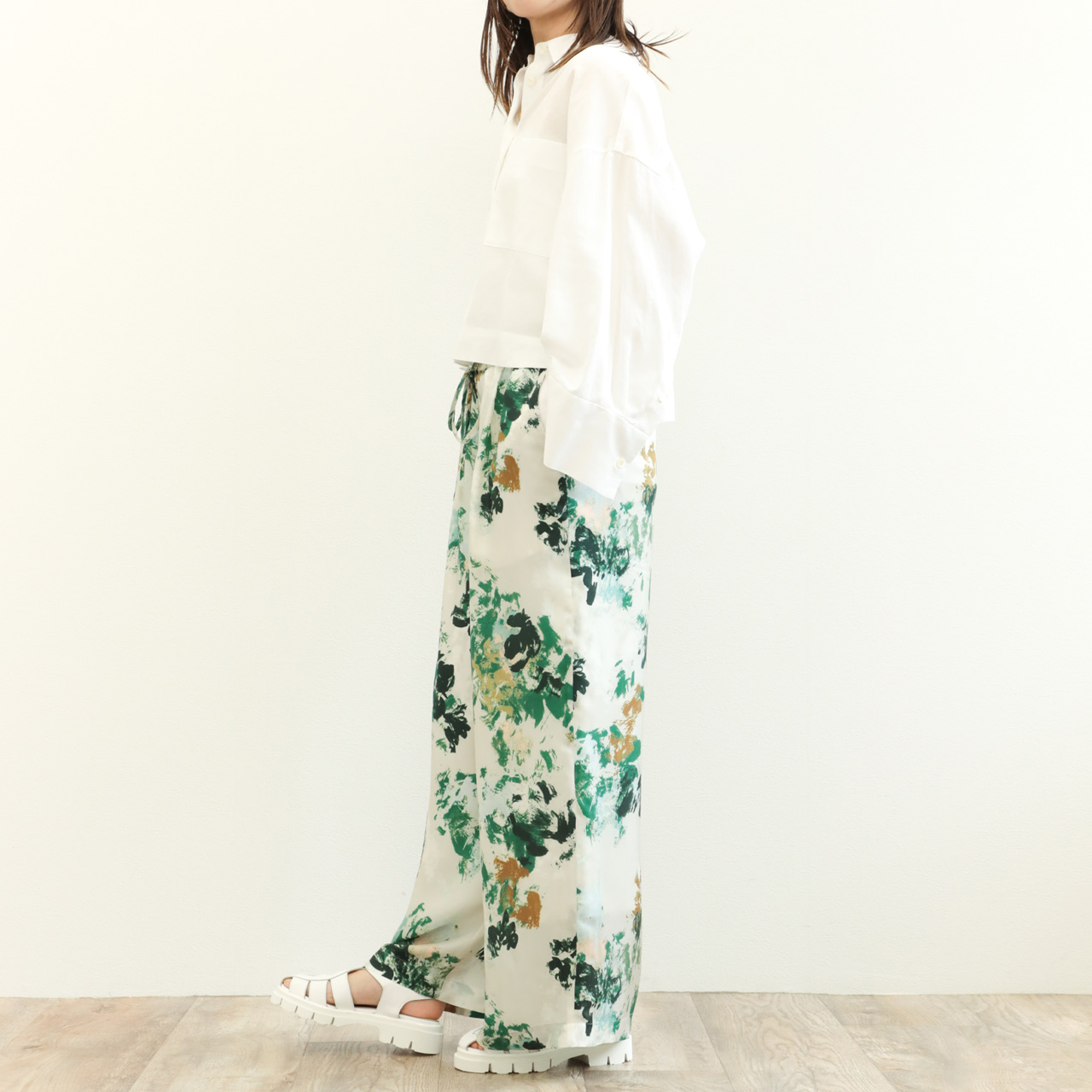 もらって 嬉しい お歳暮 ランキング レディース サクラ SACRA パンツ キュプラ ワイド スラックス パンツ