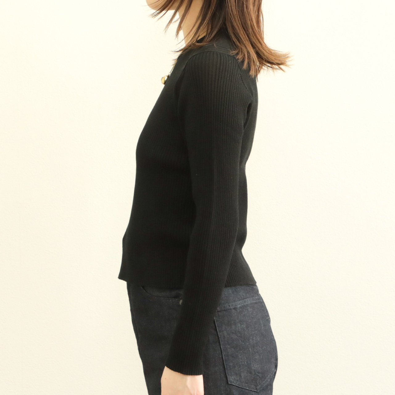 SACRA サクラ レディース ニット ハイゲージ リブ コットン ナイロン