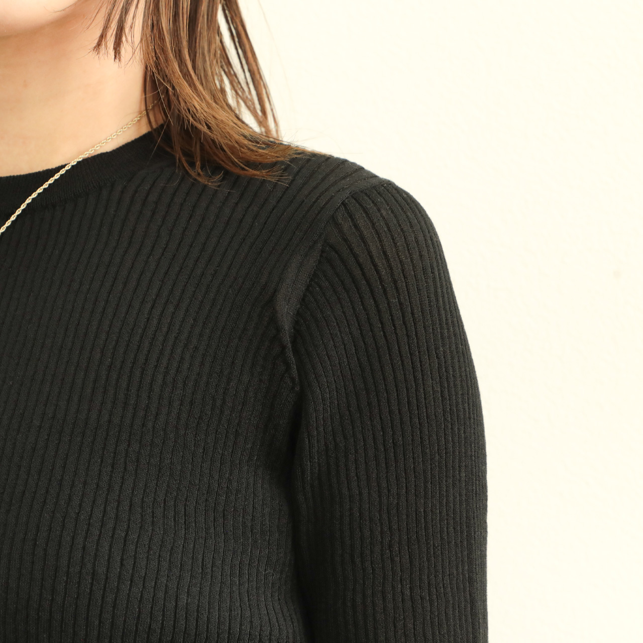 SACRA サクラ レディース ニット ハイゲージ リブ コットン ナイロン