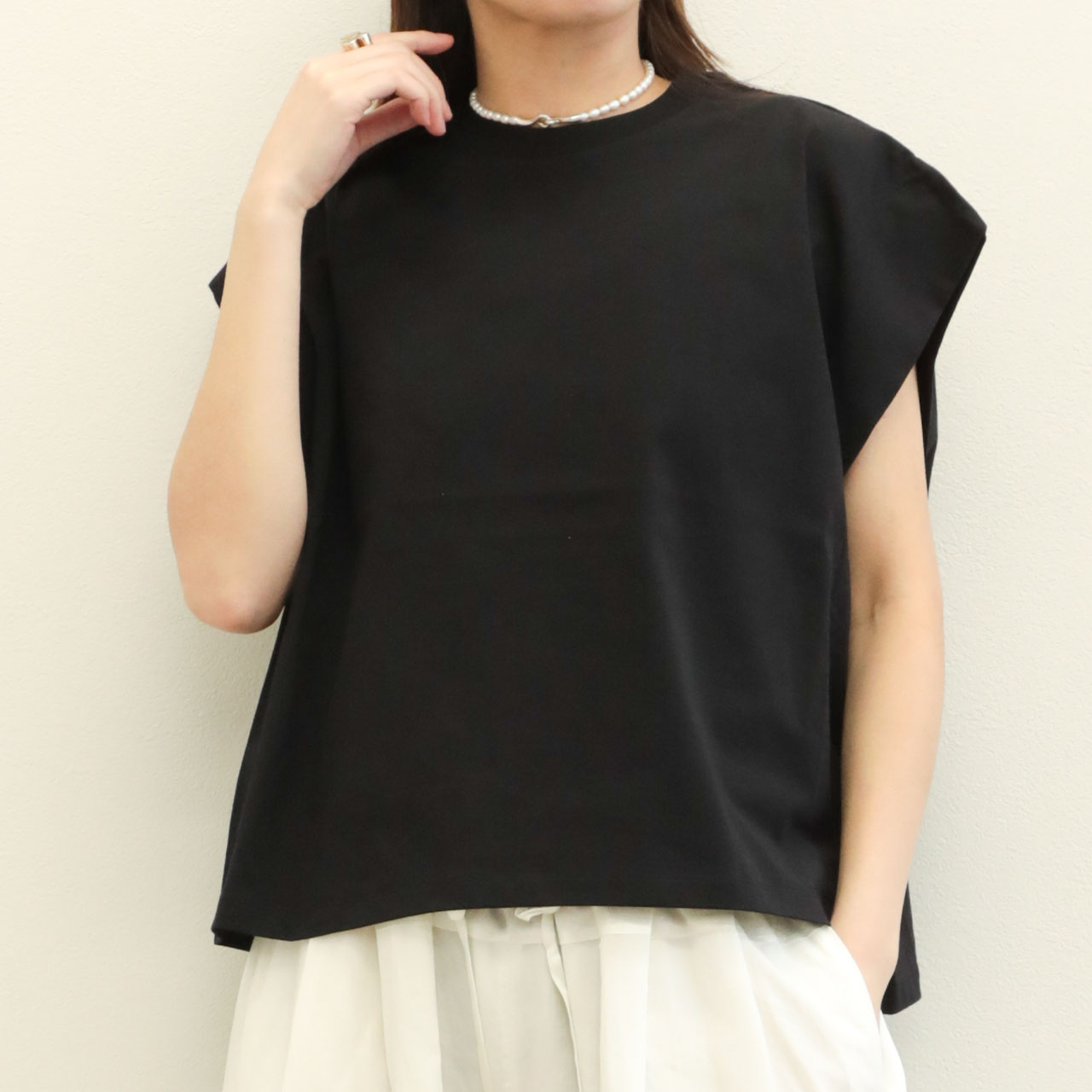SUN ROSE サンローズ カットソー　シルク　Tシャツ シルクTシャツ（Black）| Sunspel