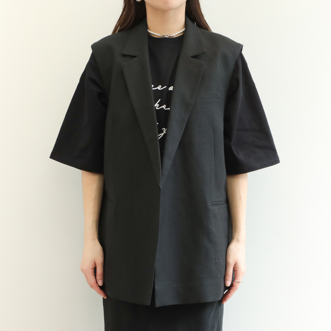 SACRA サクラ リネンジレ ボタンレス ベルギーリネン LINEN