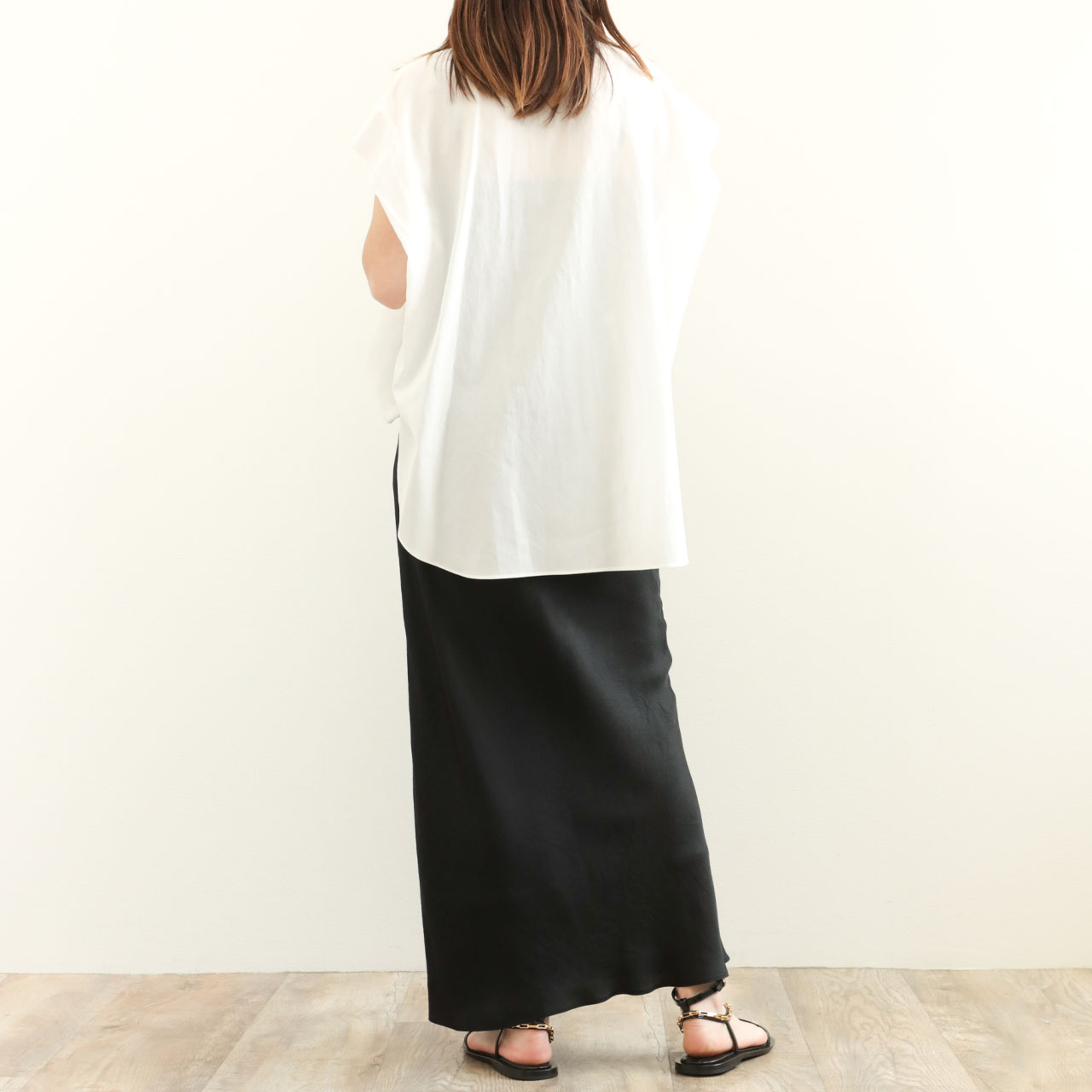 「SACRA」 半袖シャツ 38 オフホワイト レディース SACRA サクラ レディース コットンシャツ ビッグシルエット