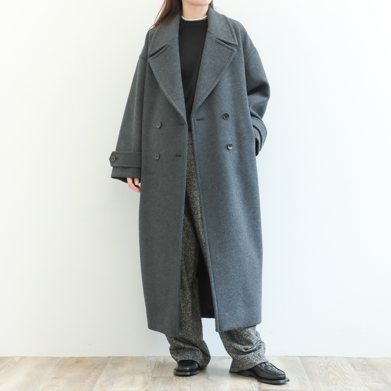 SACRA サクラ コート ダブル ウール ナイロン Super 140's